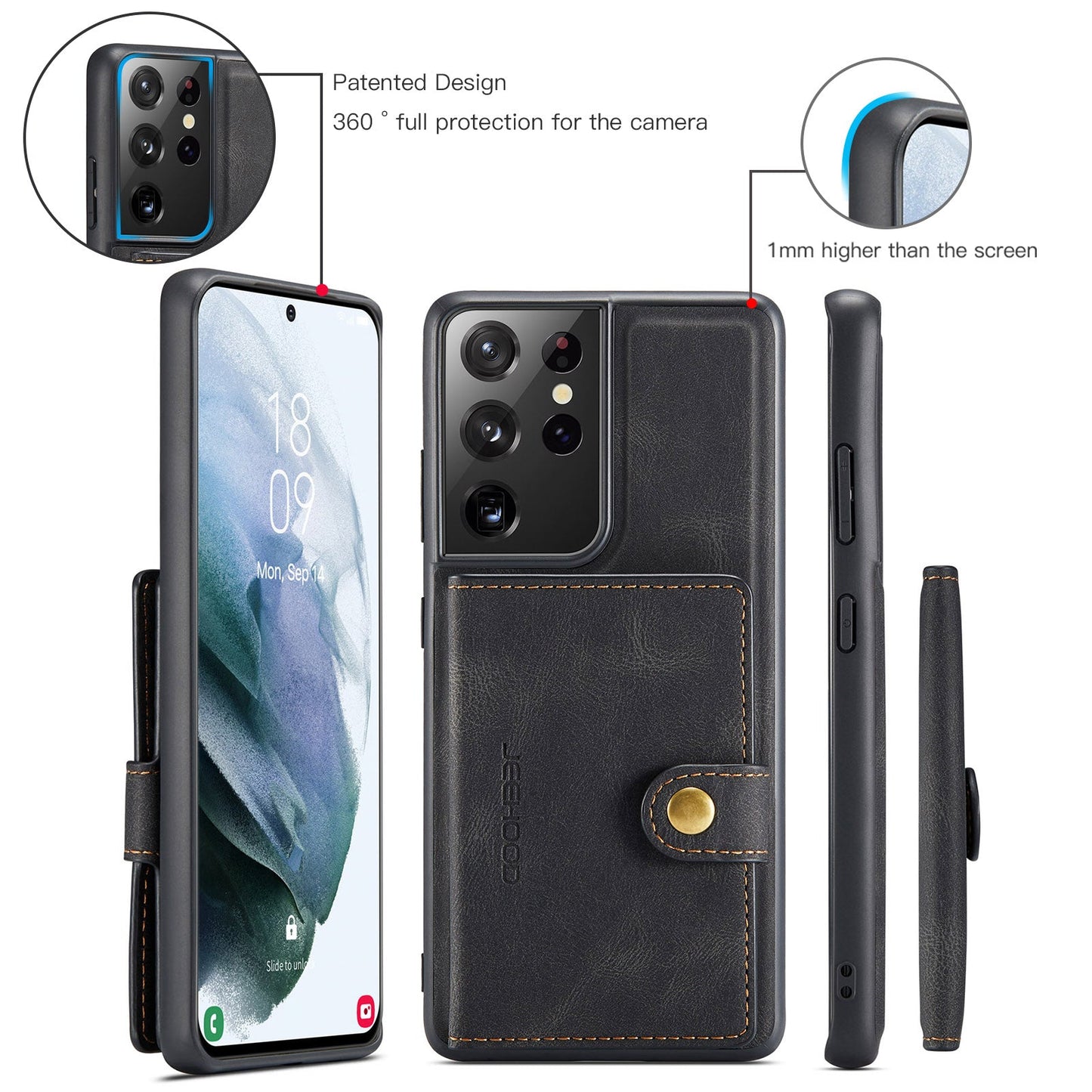 2 in 1 Magnetic Wallet Case For Samsung Galaxy S