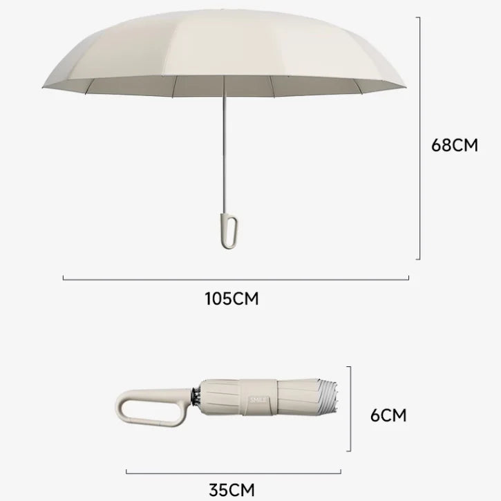 Soare și ploaie, umbrelă cu cataramă inelară, bandă reflectorizantă de siguranță, rezistentă la vânt, portabilă de călătorie