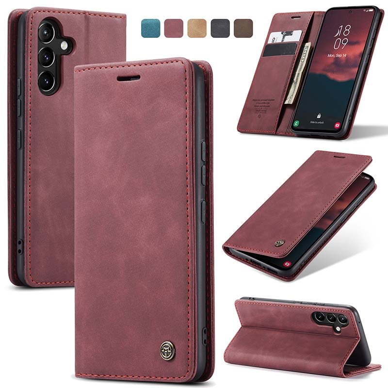 Luxury Leather Bracket Wallet Case For Galaxy A15