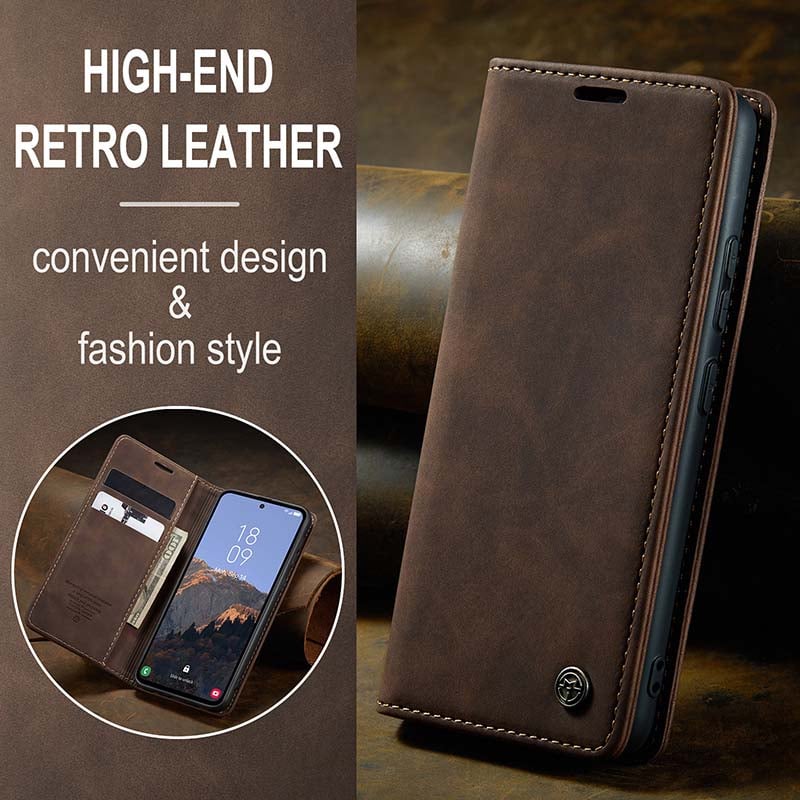 Luxury Leather Bracket Wallet Case For Galaxy A15