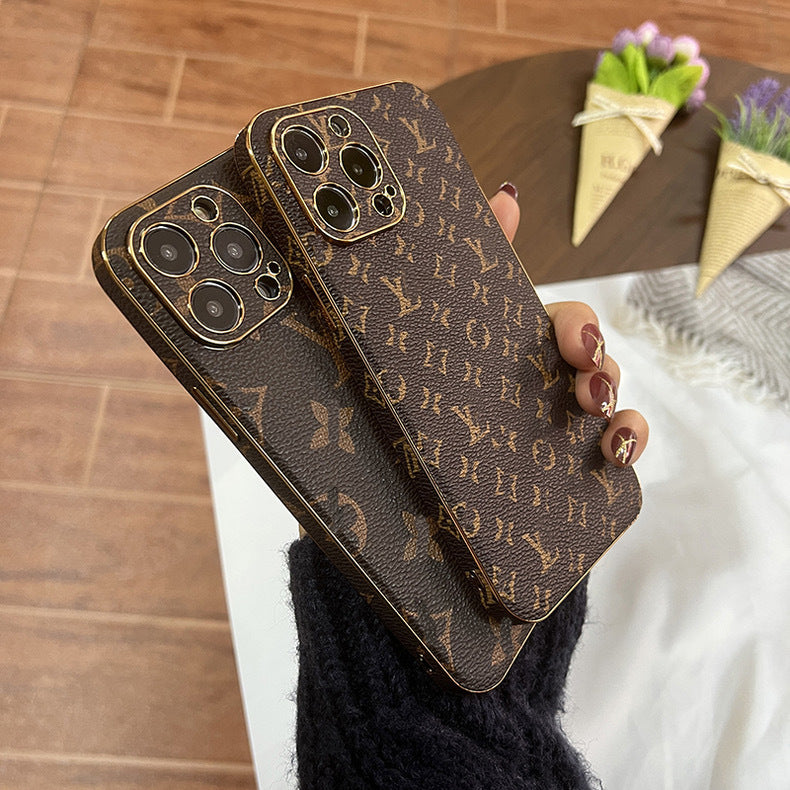 Fashion brand leather luxury high-end mobile phone case iPhone15 pro max