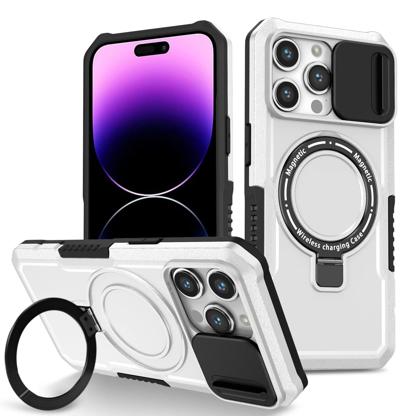 📱✨Push-Window Magnetic Adsorption Stand Anti-drop Case For iPhone