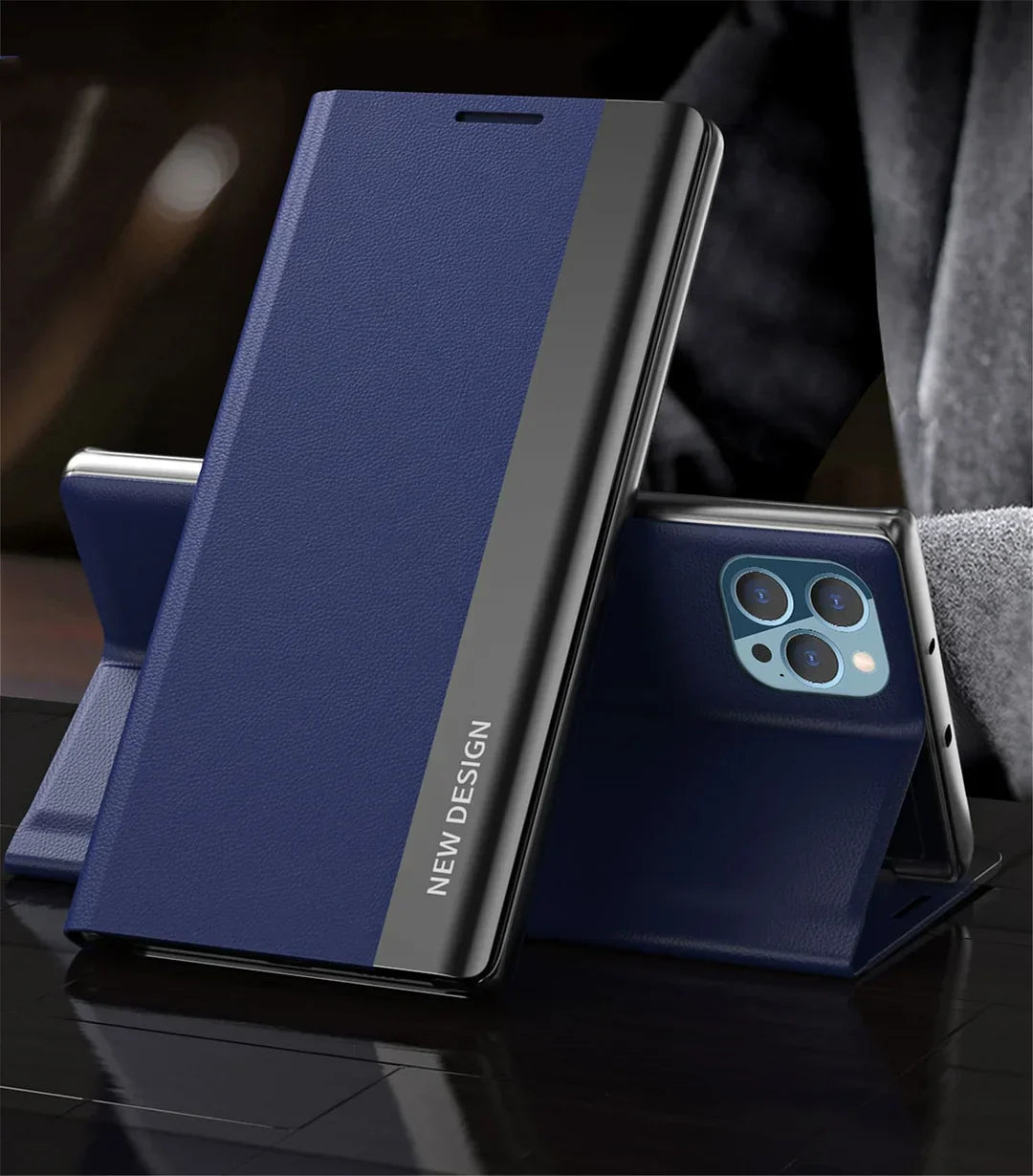 Magnetic Flip Cover Leather Phone Case For iPhone
