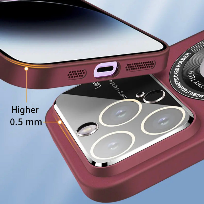 Large window goggle integrated dust-proof electroplated frosted magnetic phone case