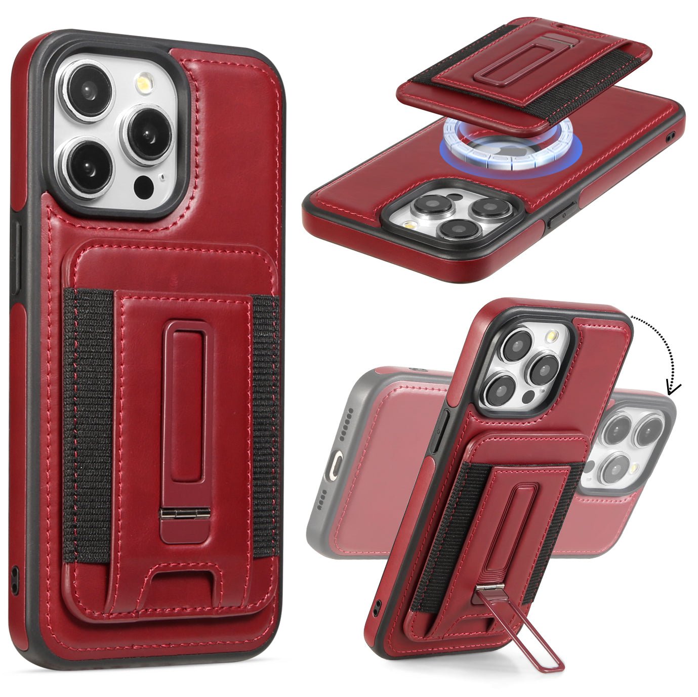 Sleek Cardholder Stand Case: Foldable Kickstand with Built-In Wallet Slot