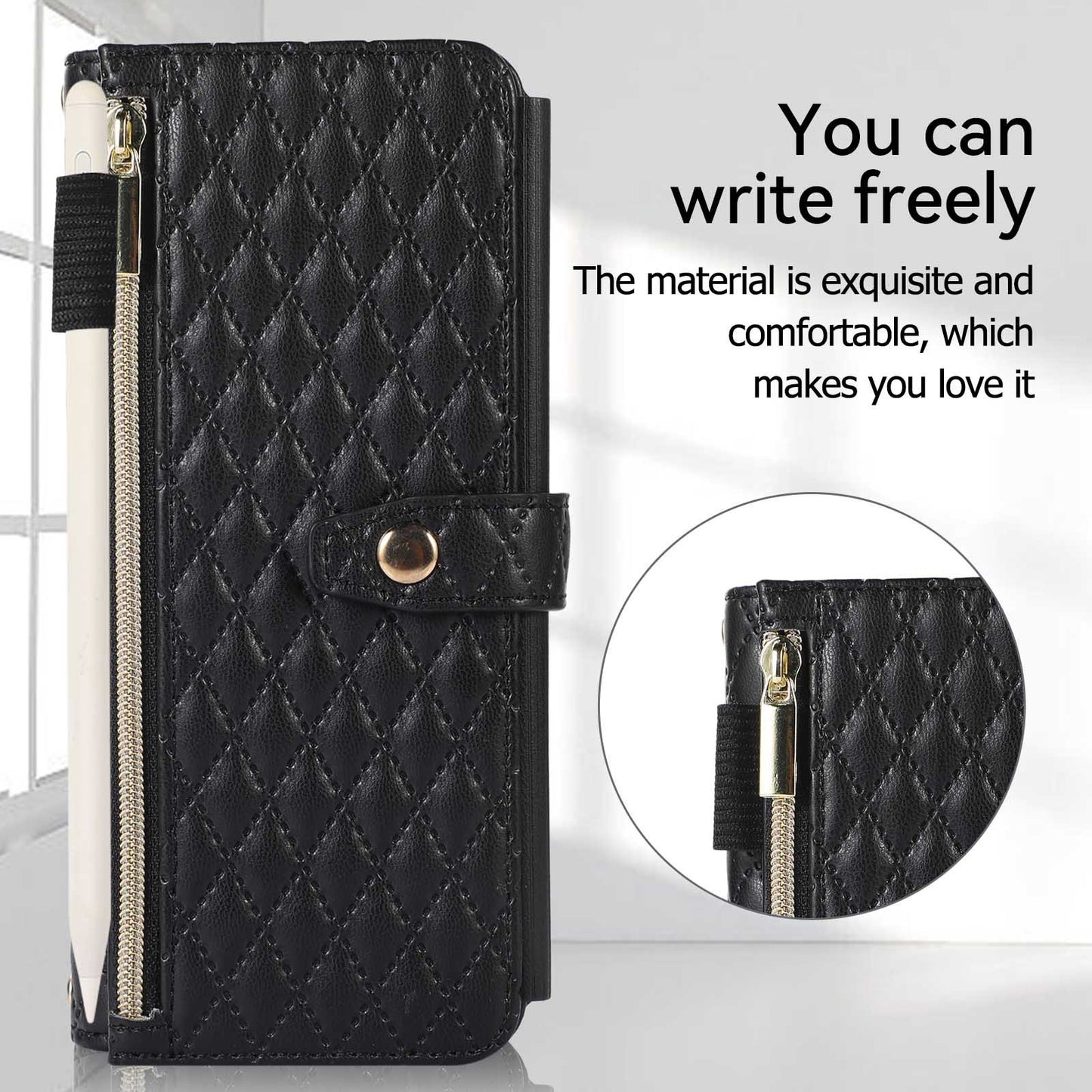 Lanyard Crossbody Rhombic Flip Wallet Case Untuk Samsung Galaxy Z Fold4 Fold3 5G