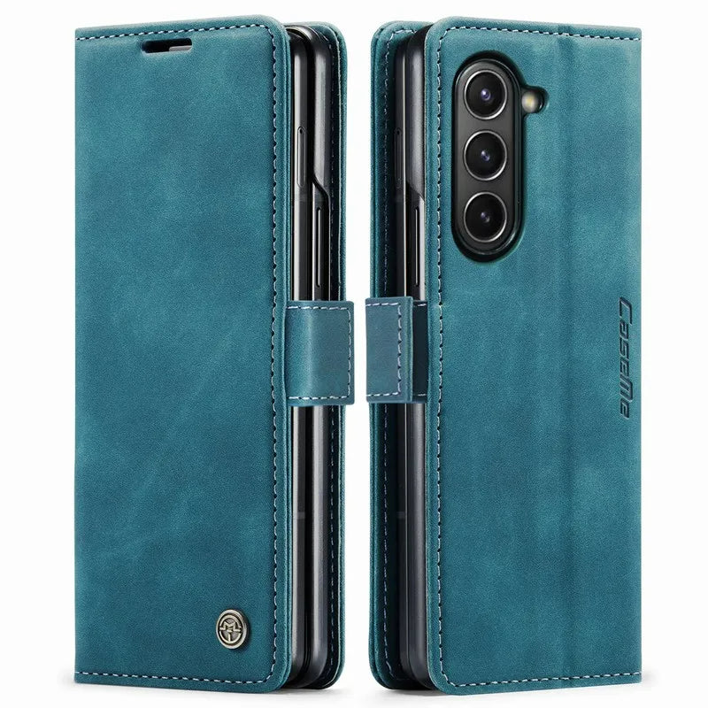 Luxury Matte Magnetic Buckle Leather Wallet Phone Case