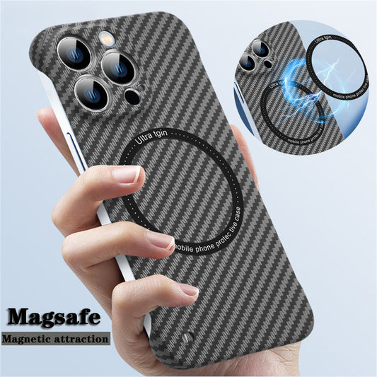 Sarung Magnetik Gentian Karbon Ultra Nipis Untuk iPhone