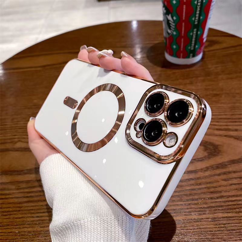 Magnetic candy color iPhone protective case with lens film