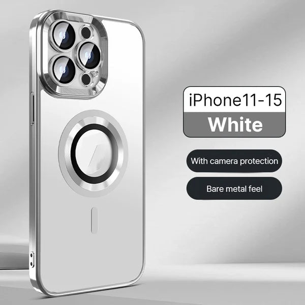 Saduran Elektronik Sarung Pelindung iPhone Magnetik Frosted dengan perlindungan kamera penuh