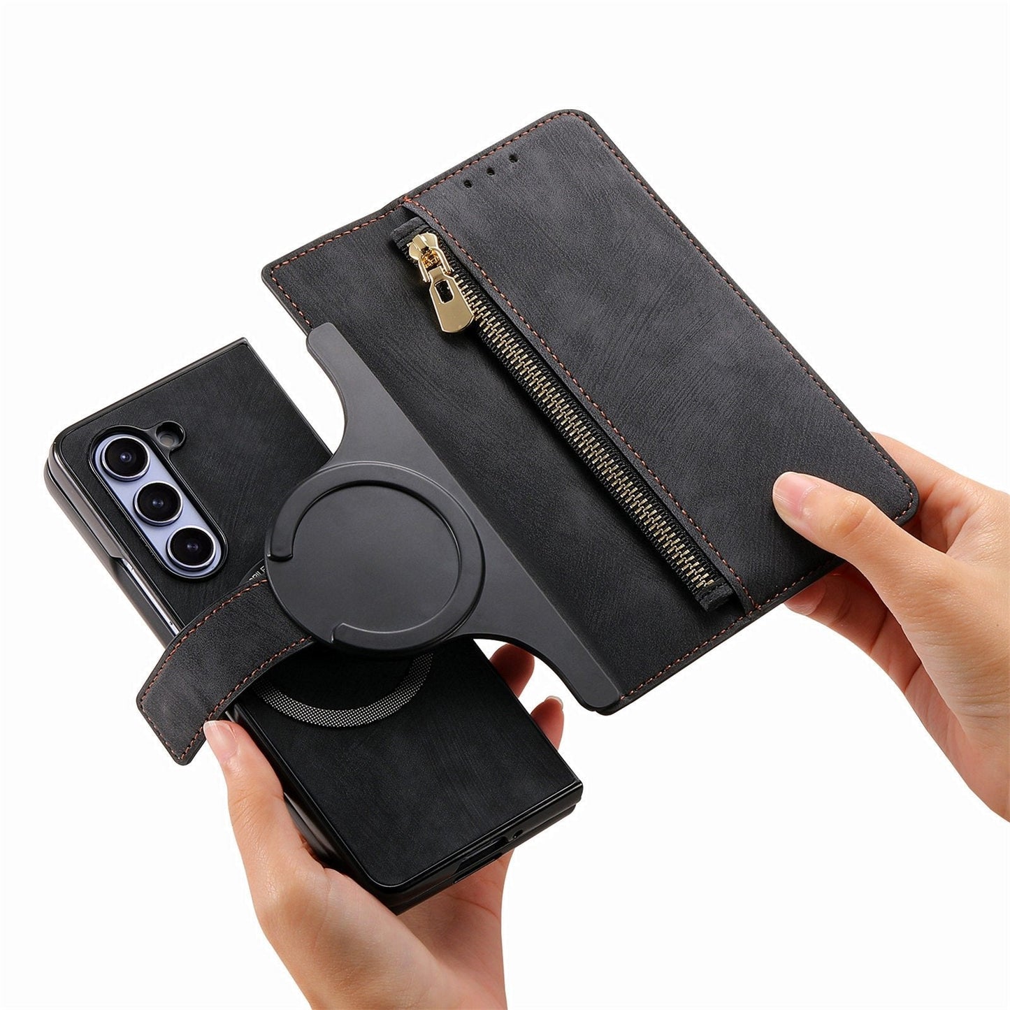 Sesuai untuk Samsung Z Fold5/4/3 Mobile Phone Case Magnetic Detachable Leather Case