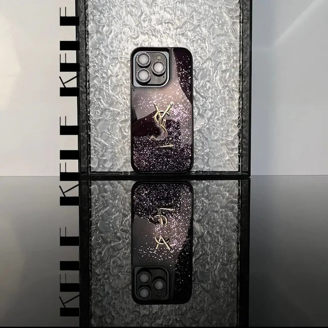 YSL Shine x Mono iPhone Case( 3/4 With chain)