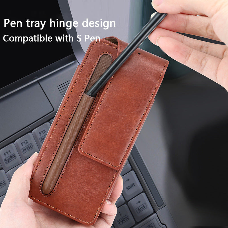 Suitable For Samsung Fold3/4/5 Business Folding Screen Universal Mobile Phone Bag With S-Pen Pen Slot