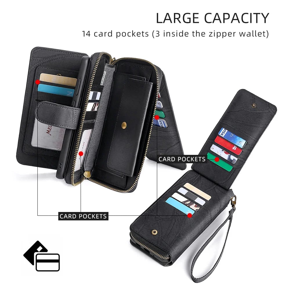 Large Capacity Wallet Type PU Leather Phone Case For Samsung S / Note Series