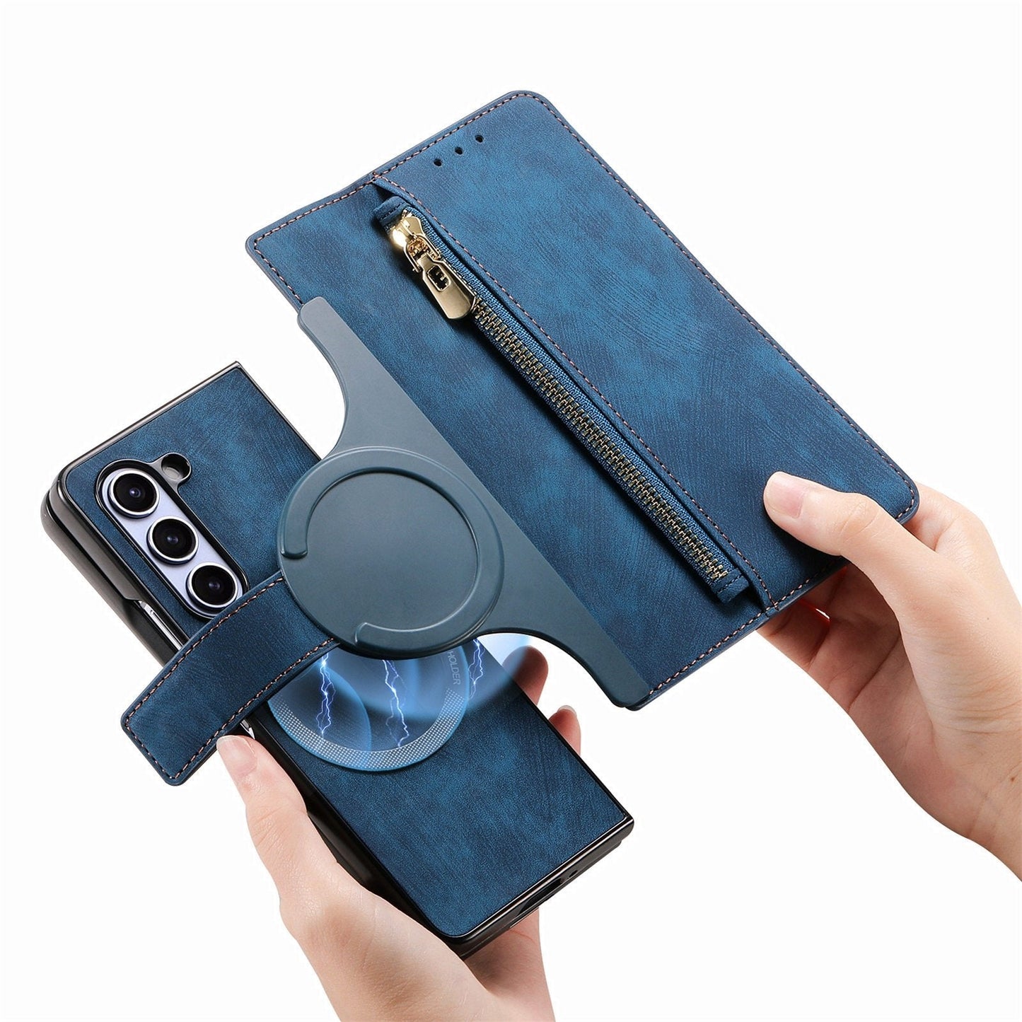 Sesuai untuk Samsung Z Fold5/4/3 Mobile Phone Case Magnetic Detachable Leather Case