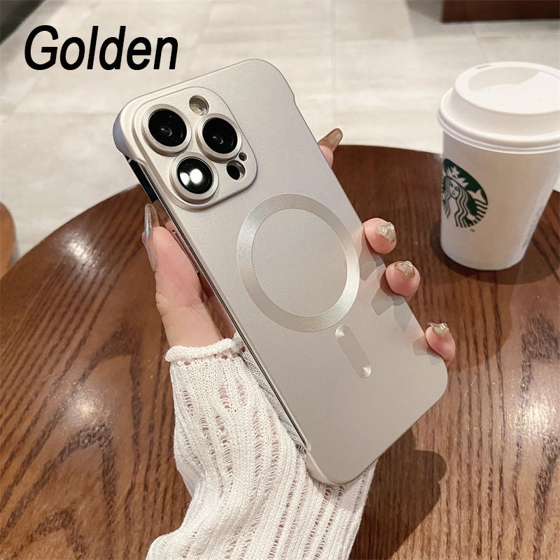 Lens Film All-inclusive Frameless Magnetic Phone Case For iPhone 14/15/16 Series