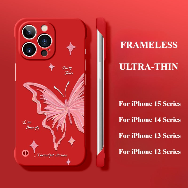 Frameless Butterfly Phone Case For iPhone