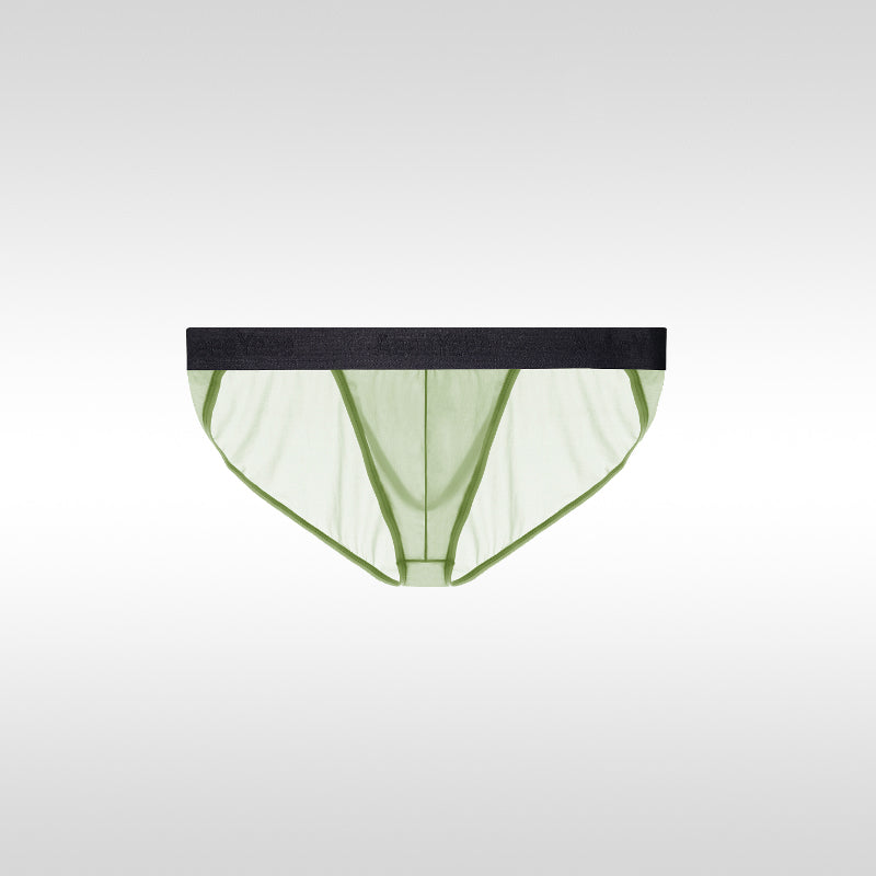 Low-Waist U-Convex Large Pouch Sexy Ice Silk Ultra-Thin Briefs