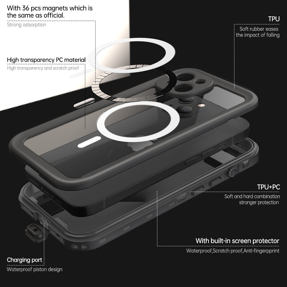 ⚜️Shockproof Magsafe Anti-fall Waterproof Phone Case