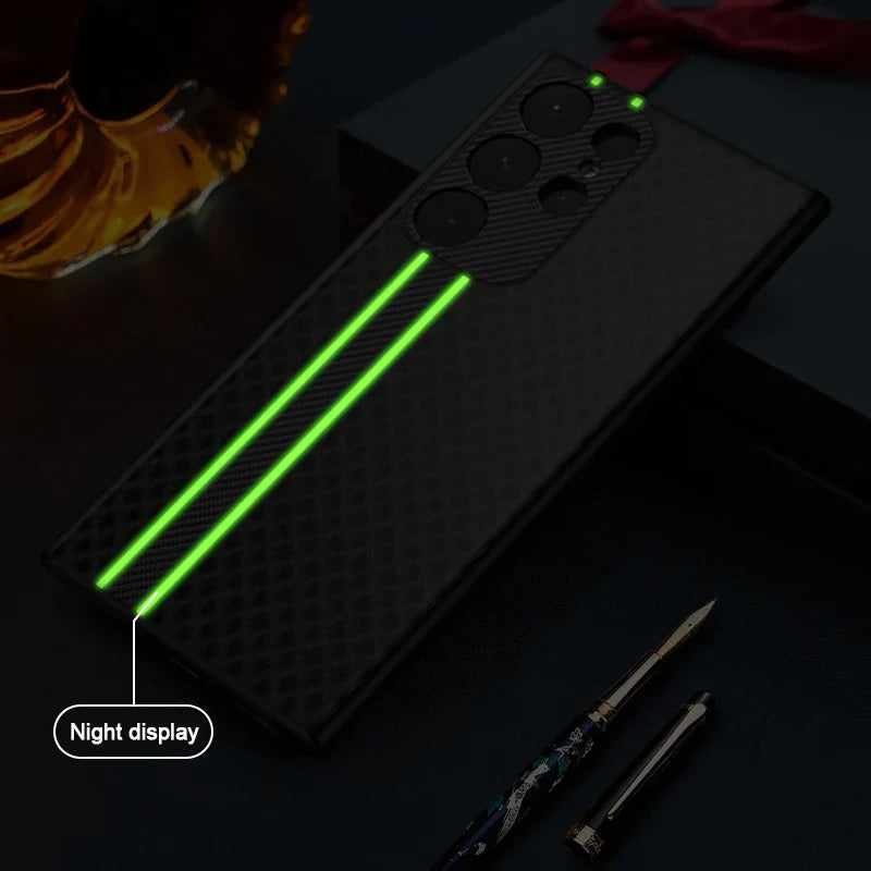 Night light Carbon Fiber Pattern Case For Samsung