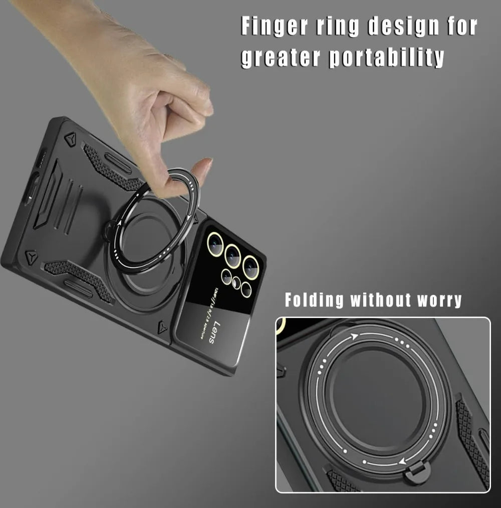 Magnetic Ring Holder Protection Stands Case For Samsung