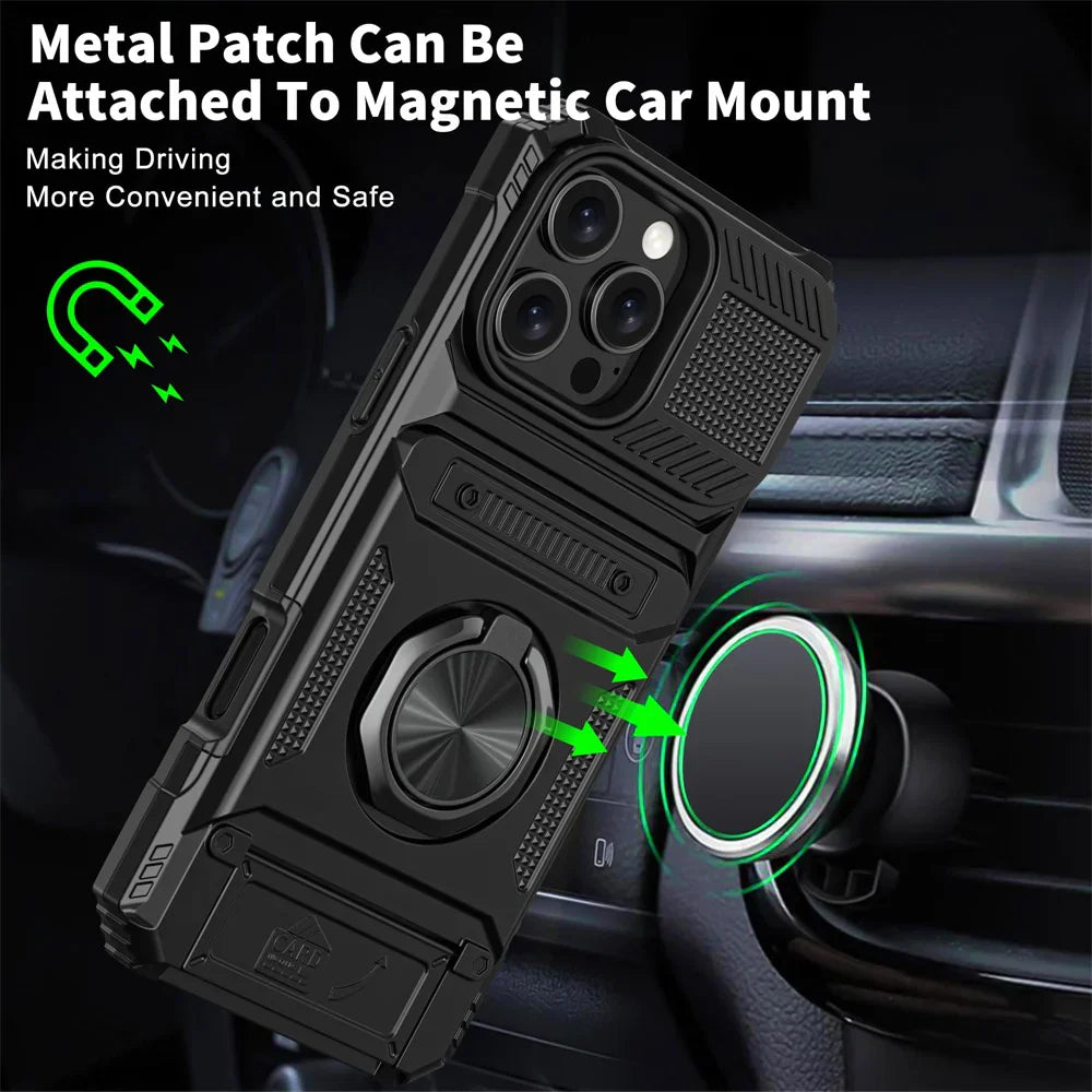 Anti-fall Shockproof Armor Ring Stand Case For iPhone