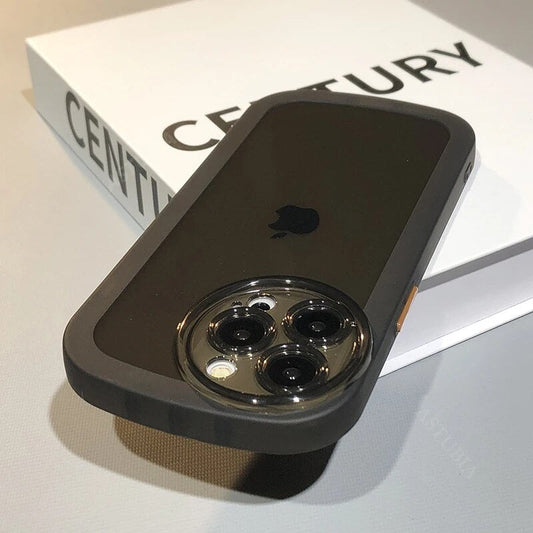Circle Camera Protection Clear Case Untuk iPhone 
