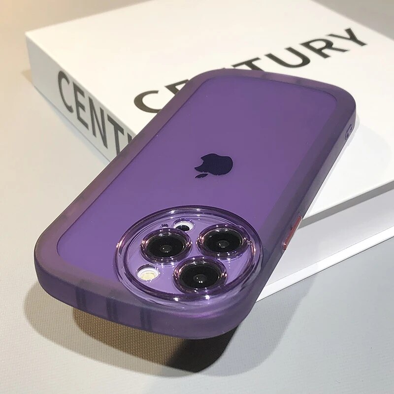Circle Camera Protection Clear Case Untuk iPhone 