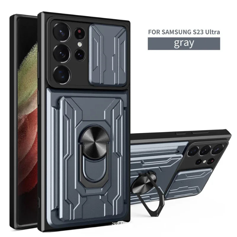 Slaid Stand Cincin Kamera Kes Slot Kad Gred Tentera Untuk Samsung