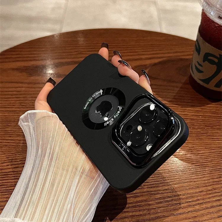 Luxury Camera Protector Stand Case With Logo Cut- iPhone