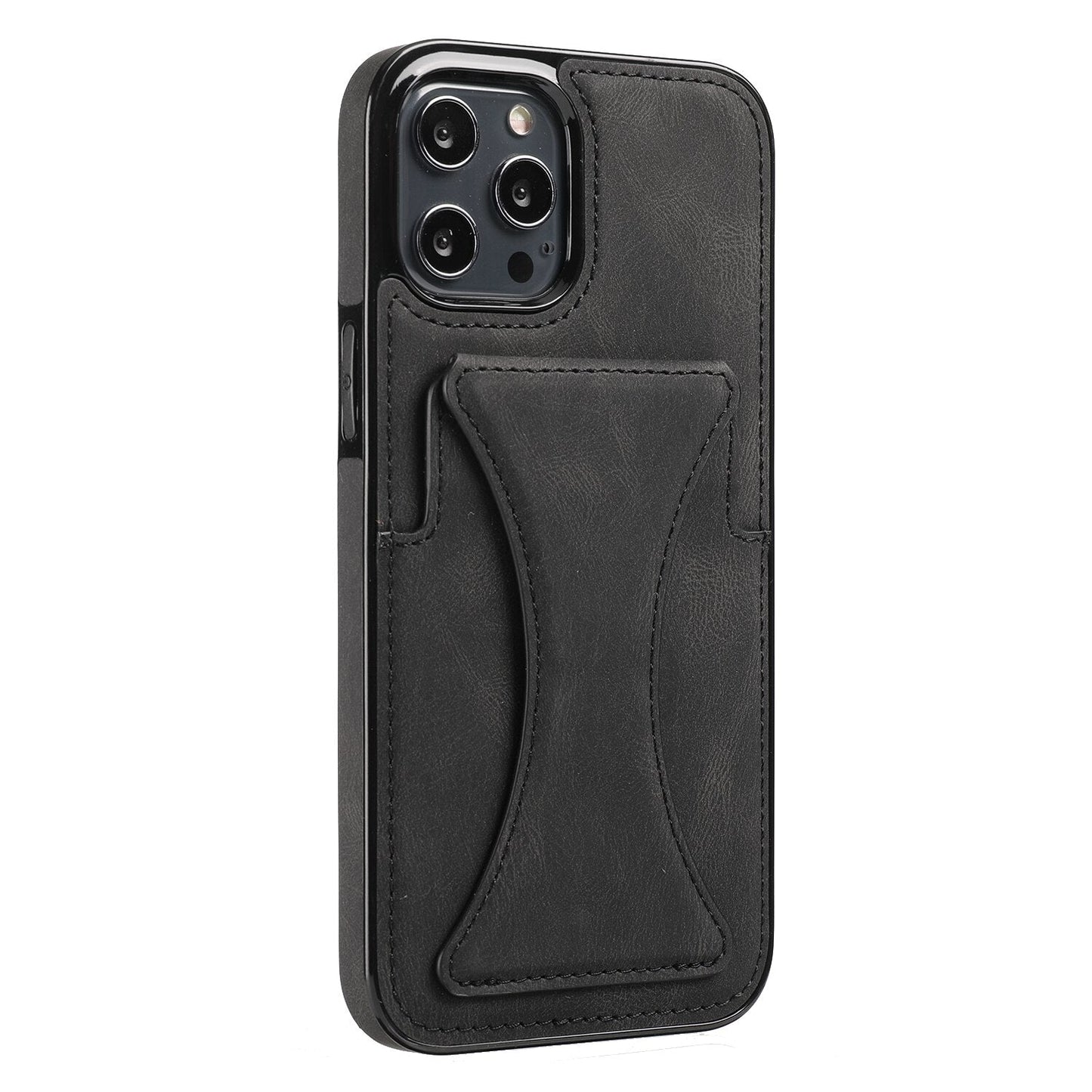 Luxury Card Slot Bracket Leather Case for iPhone