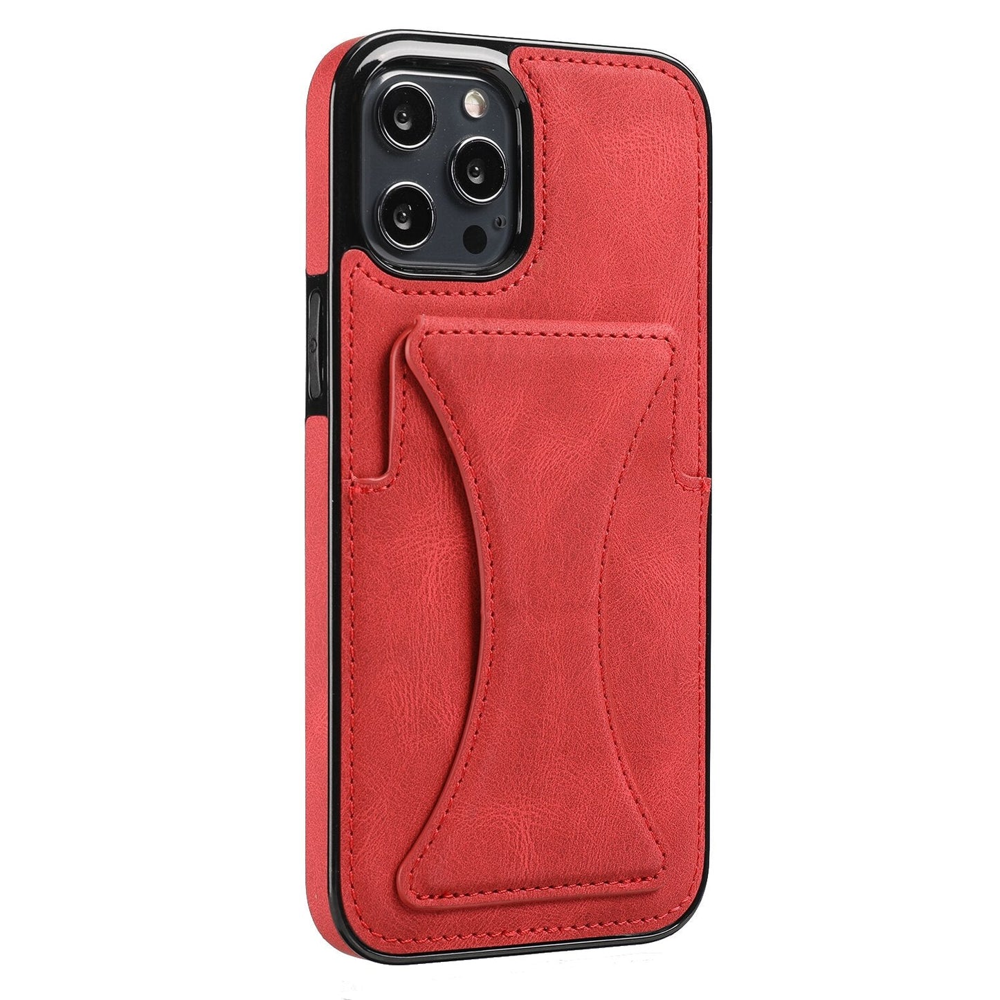 Luxury Card Slot Bracket Leather Case for iPhone