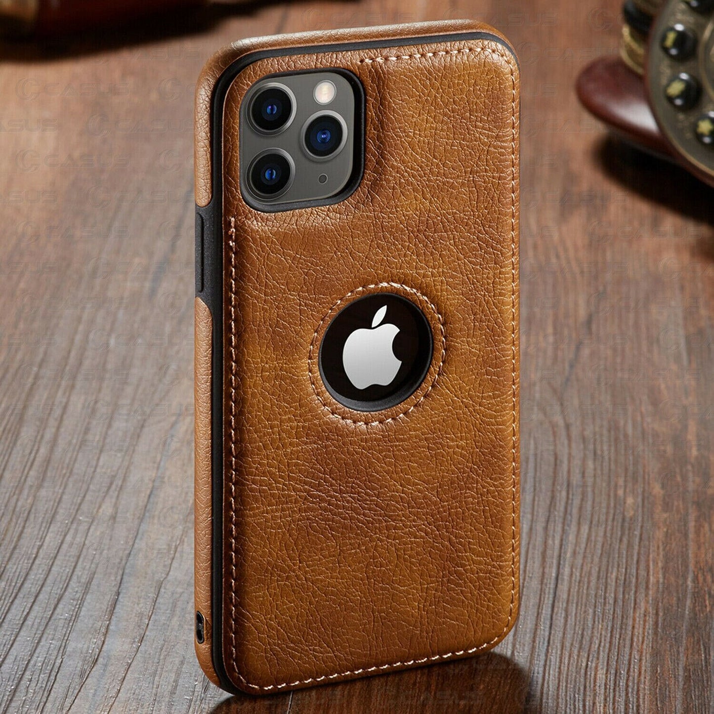 Classic PU Leather Back Cover for iPhone