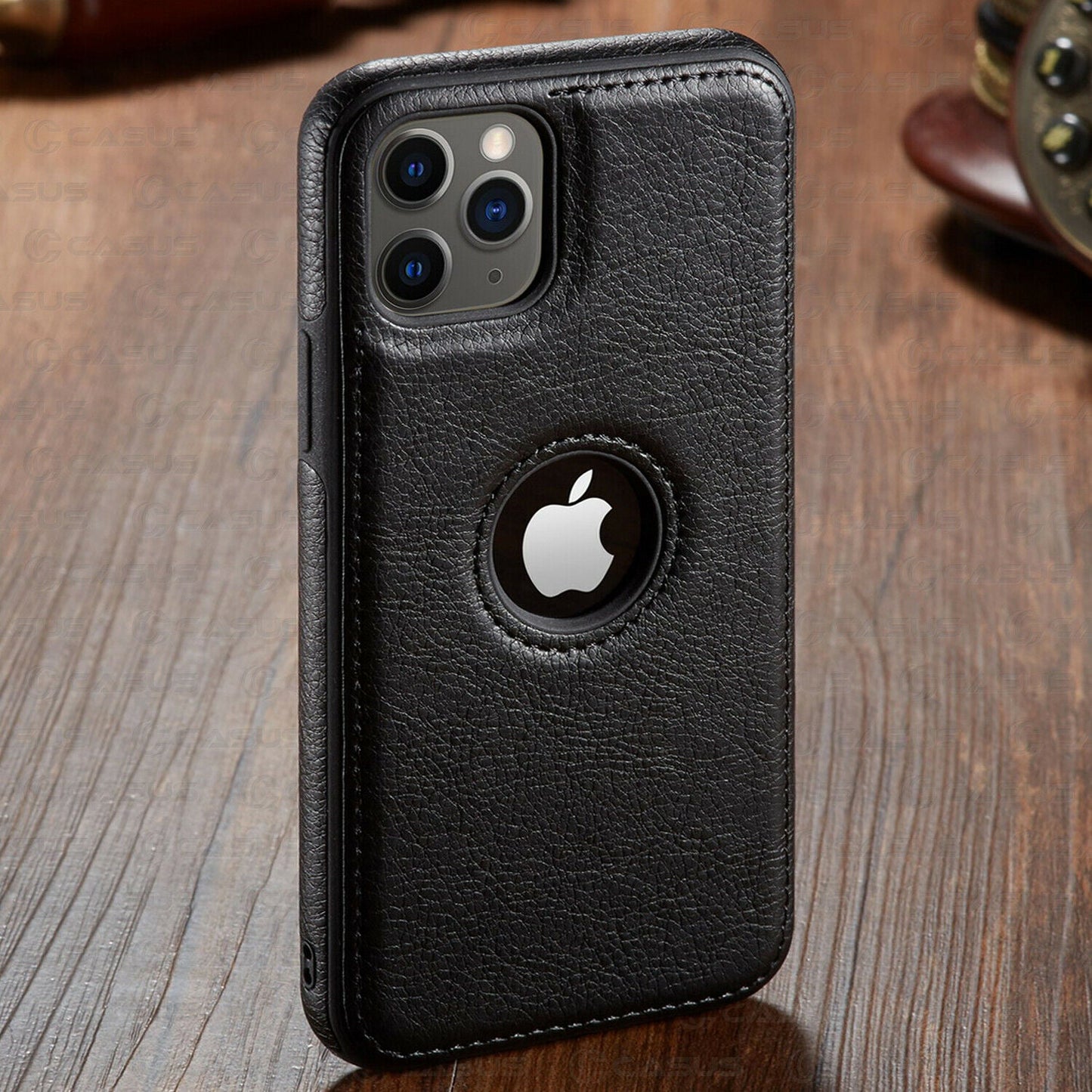 Classic PU Leather Back Cover for iPhone