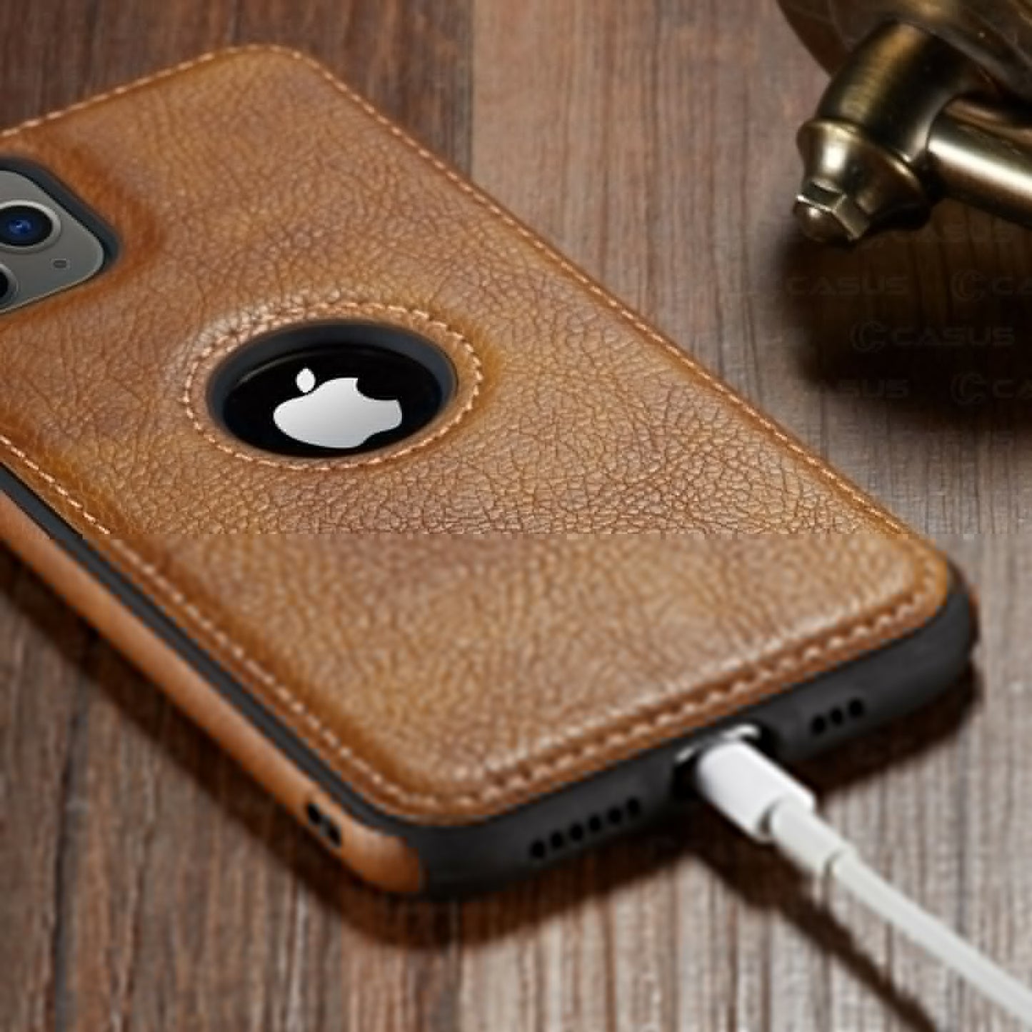 Classic PU Leather Back Cover for iPhone