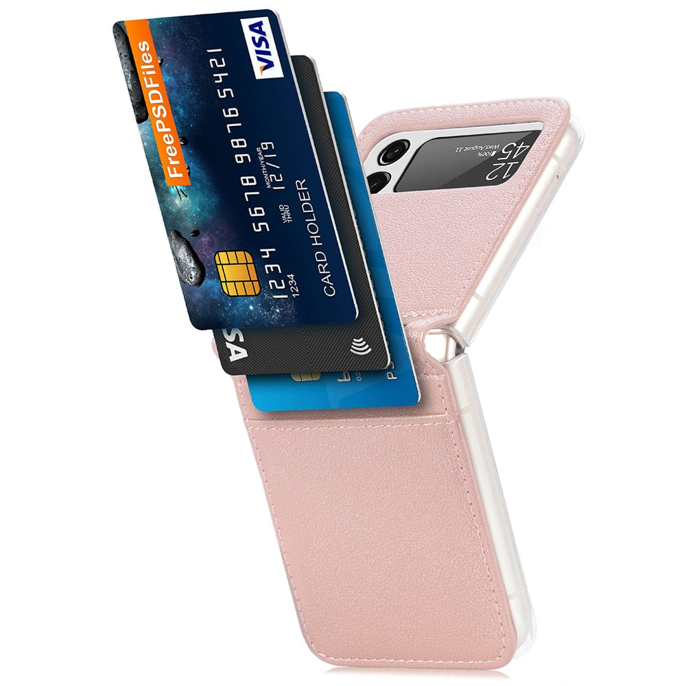 Matte Leather Card Slot Holder Cover For Samsung Galaxy Z Flip 4