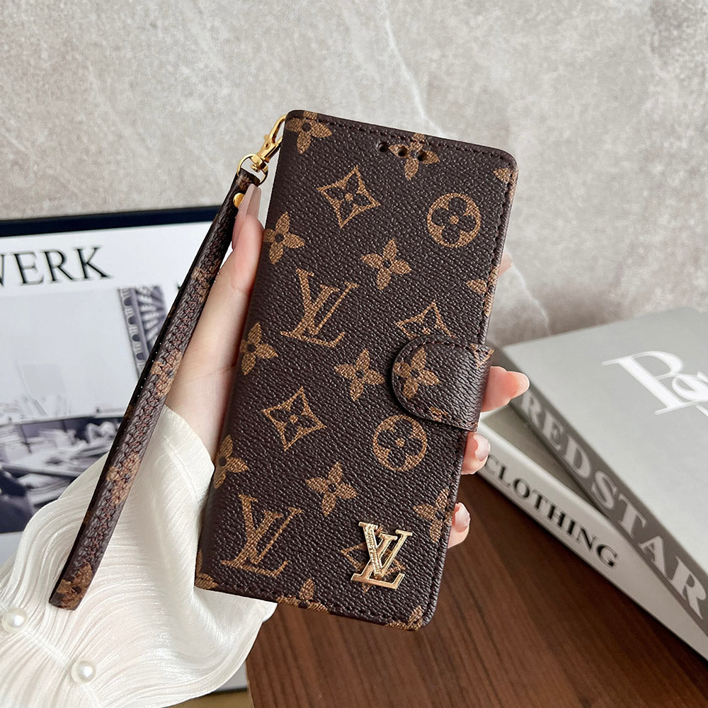 LV Wallet Case Brown Leather Untuk Samsung