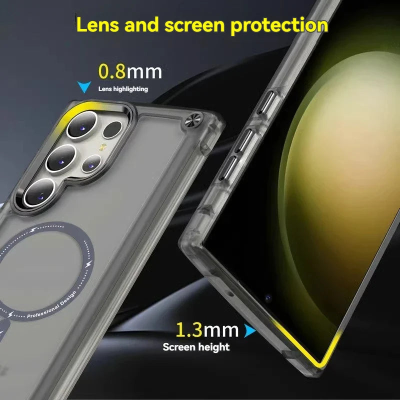 Luxury Magnetic Matte Translucent Case For Samsung