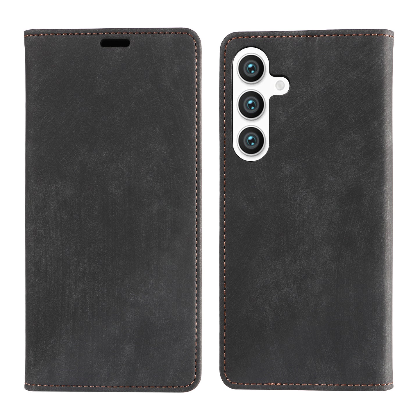 Premium magnetic lambskin cover retro card flip phone case