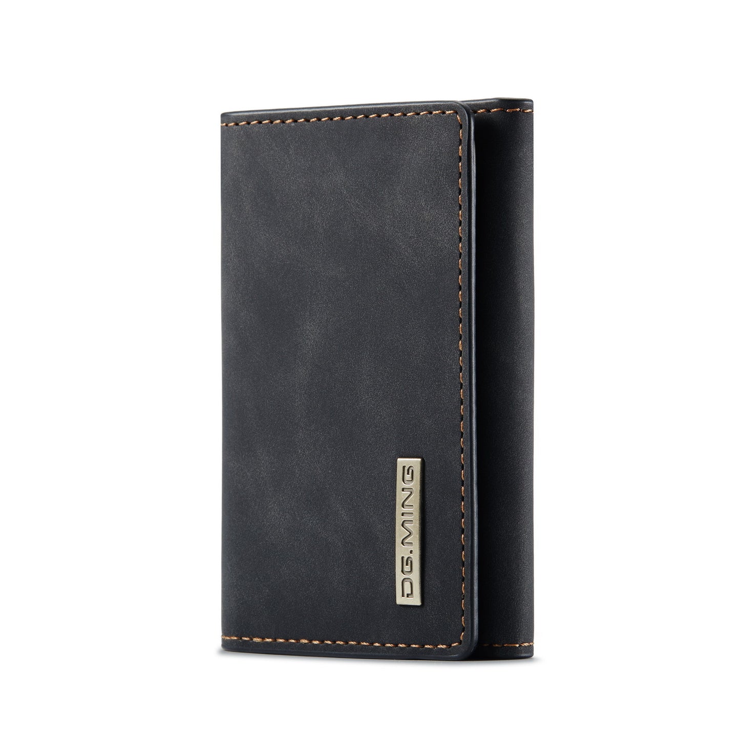 Retro tri-fold leather multi-functional magnetic wallet