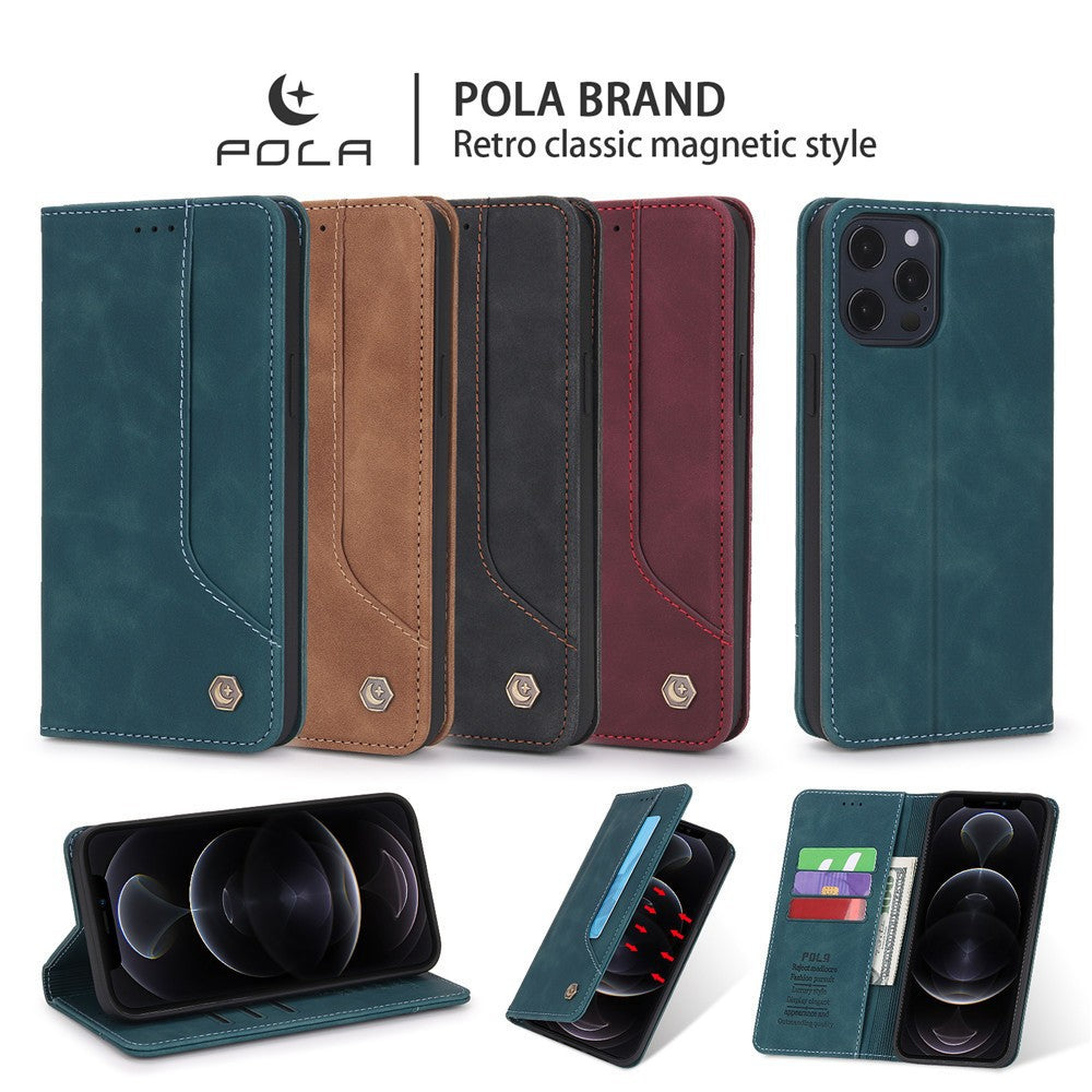 Premium suede pickup bag flip protection leather phone case
