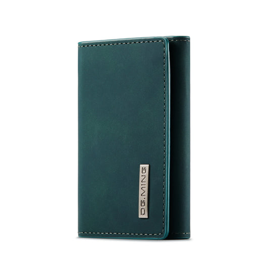 Retro tri-fold leather multi-functional magnetic wallet