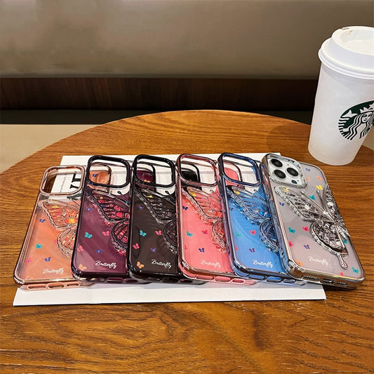 Electroplating butterfly cardboard soft shell TPU mobile phone case