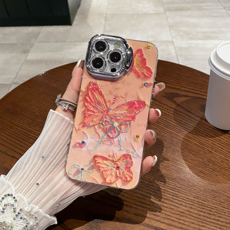 New Chinese butterfly lens all-inclusive lens bracket anti-fall mobile phone case