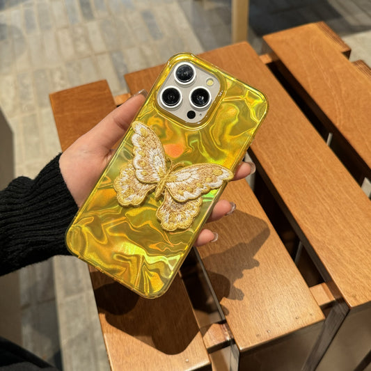 Laser Symphony Water Ripple Golden Butterfly Phone Case