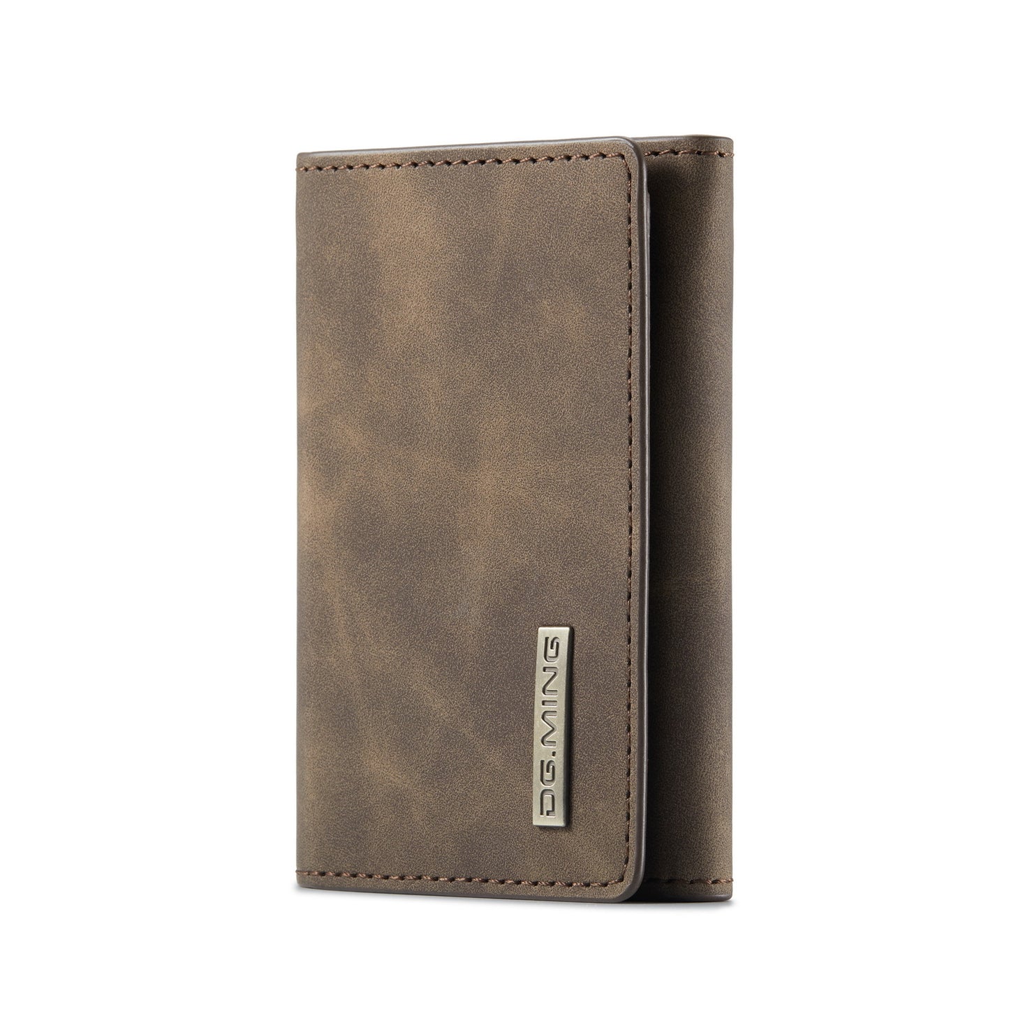 Retro tri-fold leather multi-functional magnetic wallet