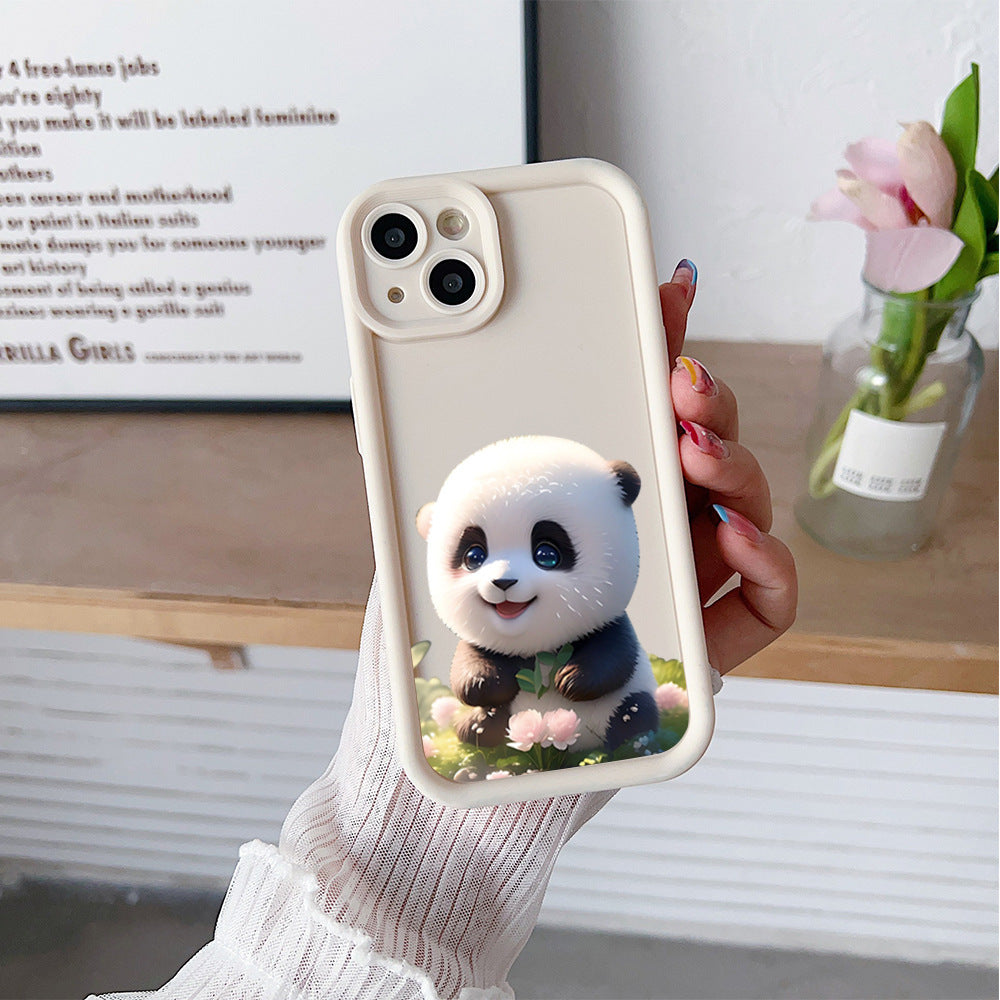 panda gergasi harta negara Apple 11pro sarung telefon mudah alih cangkang lembut anti-jatuh iphone8 penutup pelindung sarung telefon bimbit epal haiwan peliharaan comel
