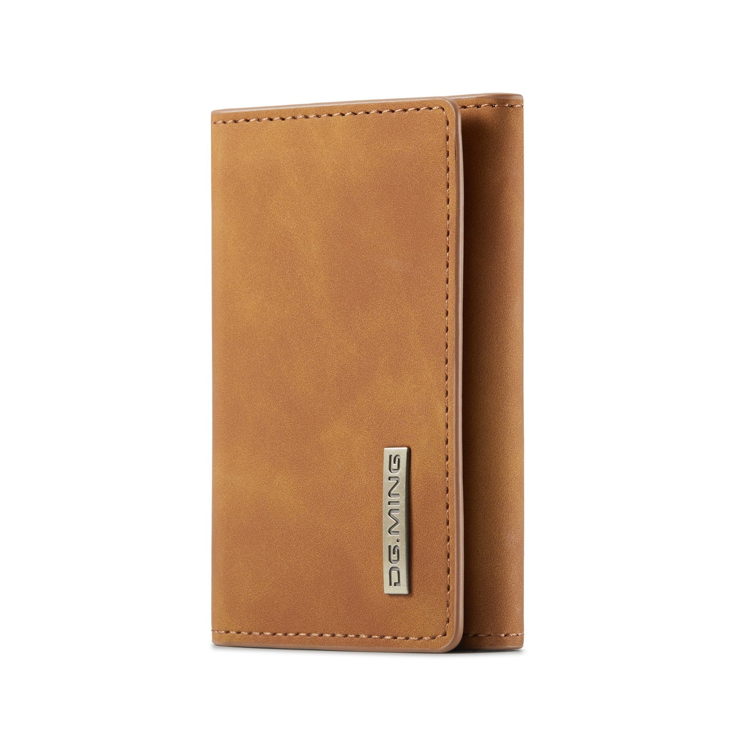 Retro tri-fold leather multi-functional magnetic wallet