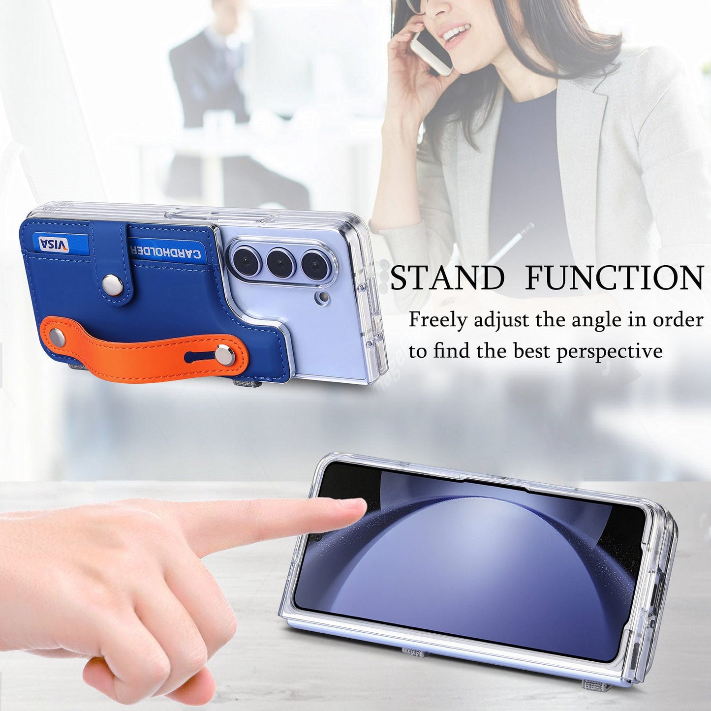 Wristband bracket card insertion anti-fall mobile phone case suitable for Samsung Z Fold6/5