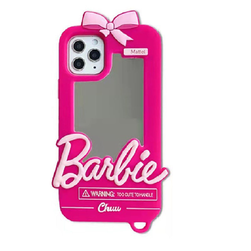 Husa telefon din silicon Barbie Rose Red Mirror 